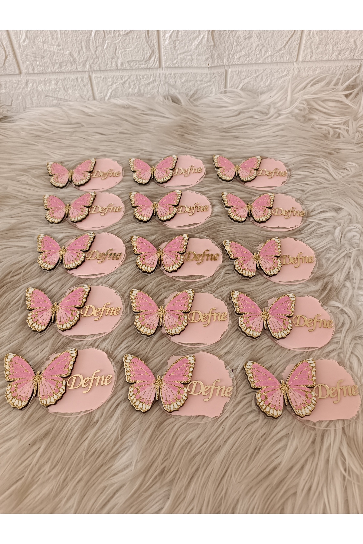 doğrukan 10 Adet Kelebek Figürlü Pleksi Yenidoğan Doğum Günü Magnet - Görsel 3