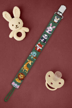 Mızıkçı Hayvan Desenli Klipsli Bebek Emzik Askısı Emzik Zinciri Tutacağı