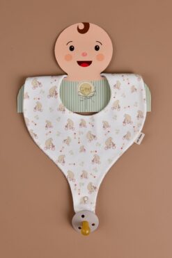 e&f Store Sıvı Geçirmez Emzik Tutucu Mama Önlüğü - Ayıcık Desenli