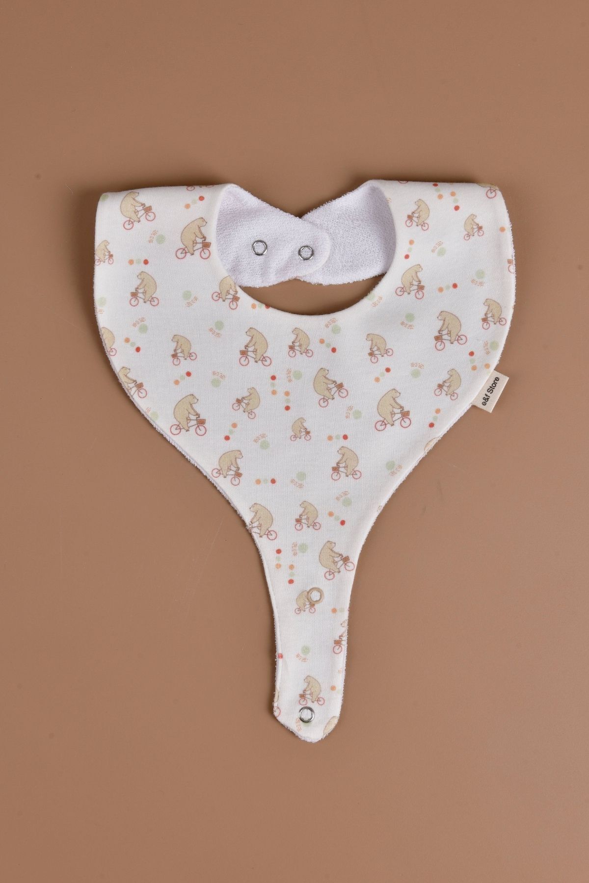 e&f Store Sıvı Geçirmez Emzik Tutucu Mama Önlüğü - Ayıcık Desenli - Görsel 3