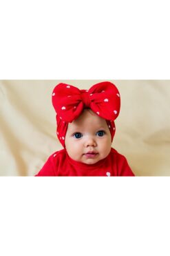 Bebekino Fiyonklu Kız Bebek Bonesi Kalp Desenli