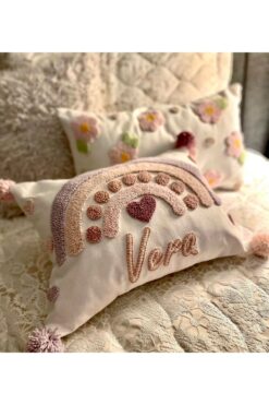 afralya home Bebek Çocuk Odası Isimli Dekoratif Yastık Kılıfı /takı Yastığı Kılıfı