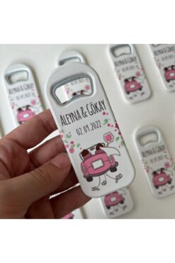 fabriflow exclusive Kişiye Özel Söz Nişan Bebek Hediyelik 10adet Dağıtmalık Açacak Magnet