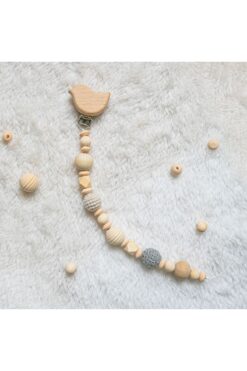 Genel Markalar Doğal Ahşap Emzik Zinciri - Emzik Askısı Ahşap Emzik Zinciri Emzik Tutucu