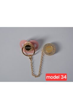 Çıldırıns İsme özel taşlı tutacaklı emzik zinciri