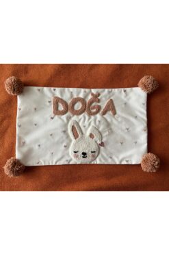 punch passion Bebek takı yastığı, punch nakışlı (30x50 - Sadece Kılıf) isme özel bebek hediyelik, kırlent-PK116