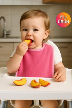 Ender Home CottonVerse 2'li Bebek Mama Önlüğü – Sıvı Geçirmez %100 Pamuk Havlu 25x40 cm