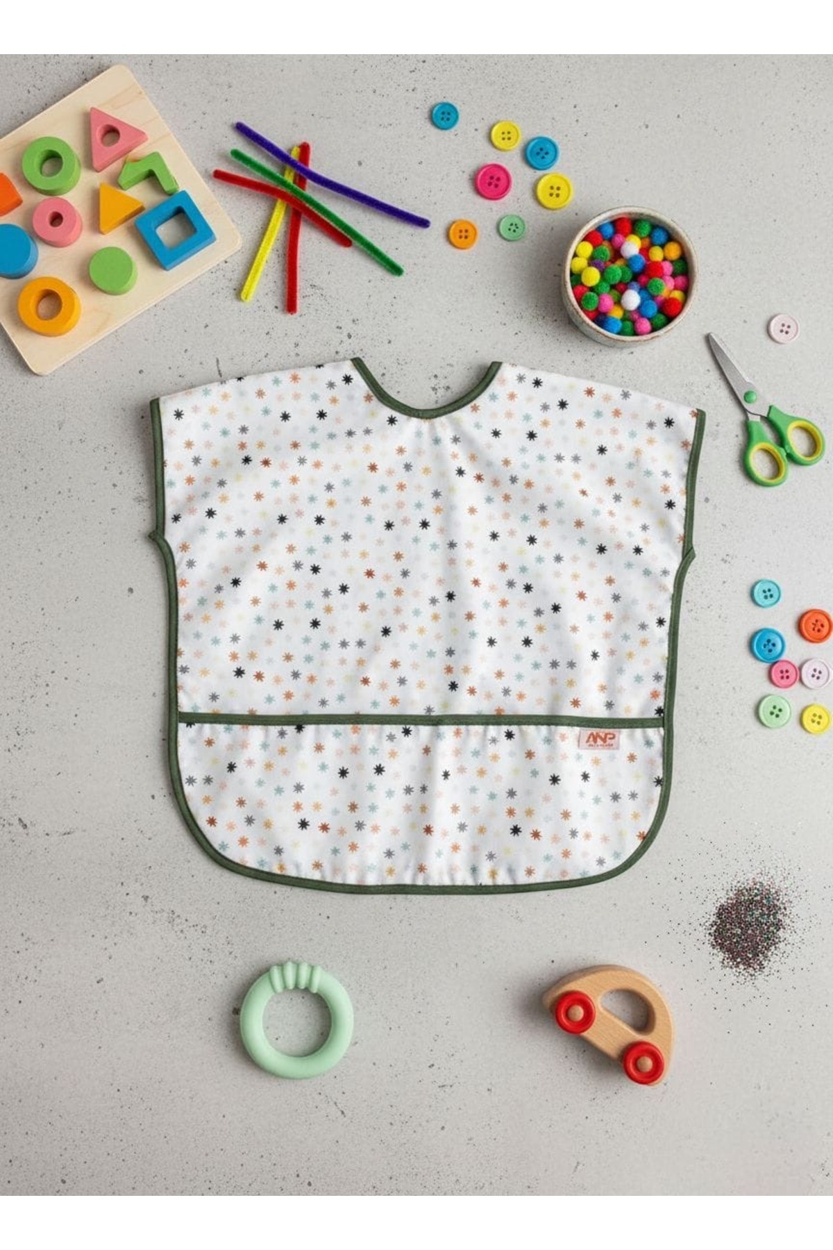 ANP MODA TASARIM Yeni Sezon Sıvı Geçirmez Mama-Salya Önlüğü 0-36 Ay