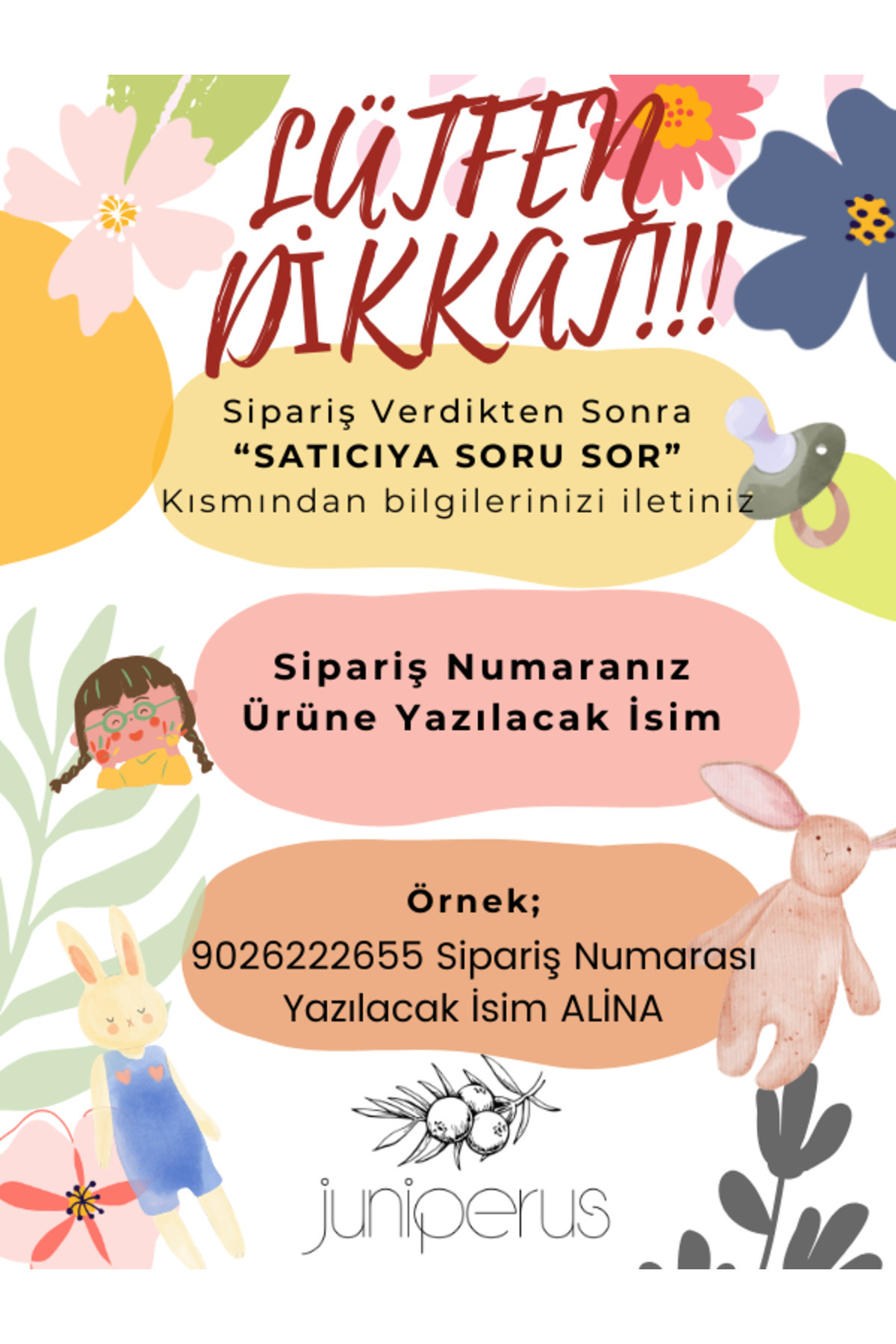 JUNİPERUS Kişiye Özel Multı Müslin Bebek Salya Önlük & Fular %100 Organik Pamuk - Görsel 2