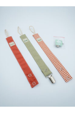 Le Petite Histoire 3'lü Emzik Askısı - Emzik Zinciri %100 Pamuk - Yıkanabilir