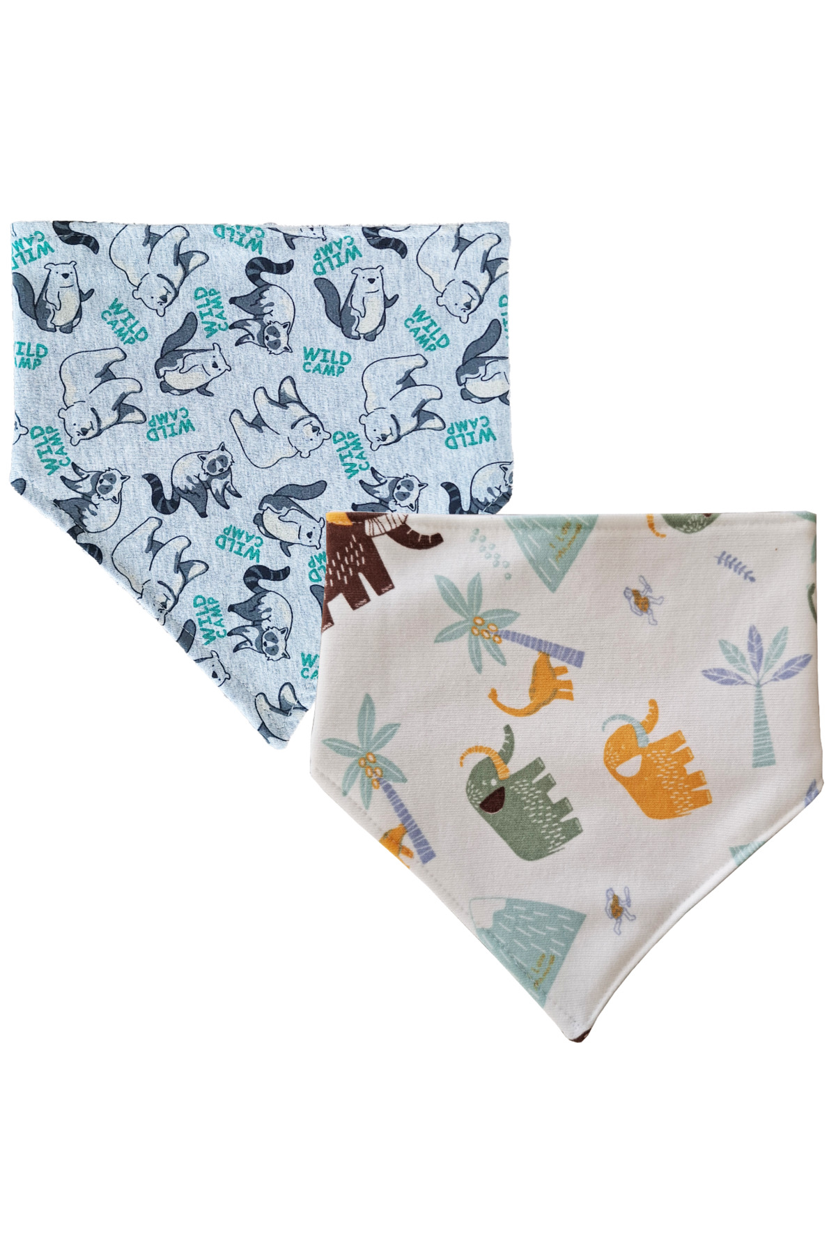 Baby Minik Üçgen Fular Penye Sıvı Geçirmez Salya Ve Mama Önlüğü 2 Adet