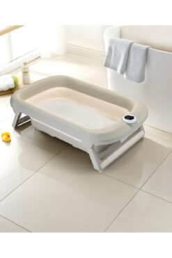 Zuu Baby Yeni Dereceli Termometreli Katlanır Bebek Küveti 45 Lt Bej