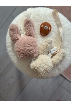 vivimade Bebek Emzik Askısı Bunny 2'li Klipsli Ekru - Somon