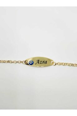Sahi Aksesuar Gold Kaplama Nazar Boncuklu Isimli Kişiye Özel Künye - TYBEZYI1742