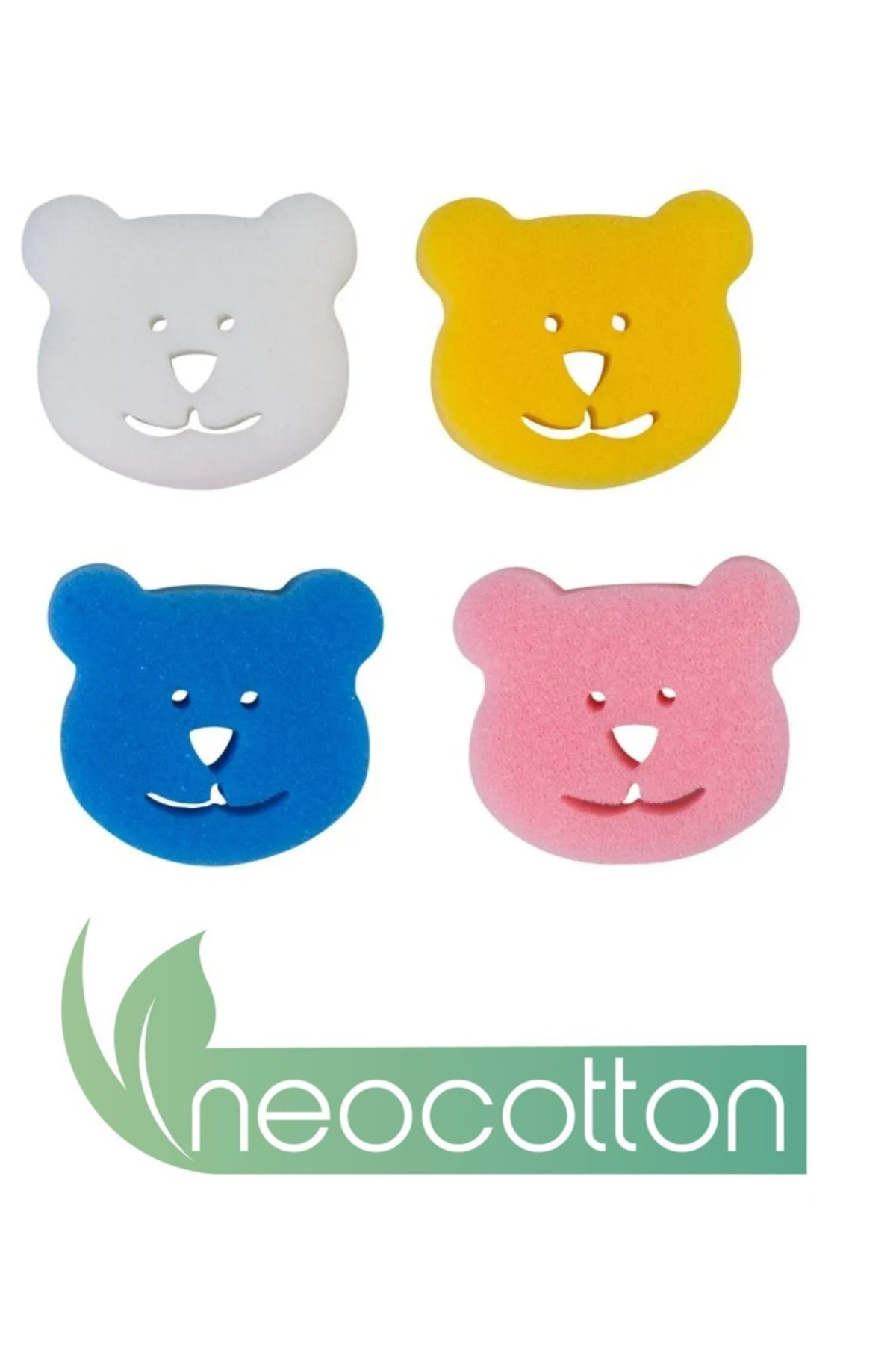 neocotton Ayıcıklı Bebek Yıkama Banyo Süngeri 4'lü