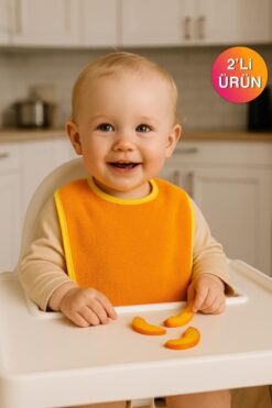 Ender Home CottonVerse 2'li Bebek Mama Önlüğü – Sıvı Geçirmez %100 Pamuk Havlu 25x40 cm