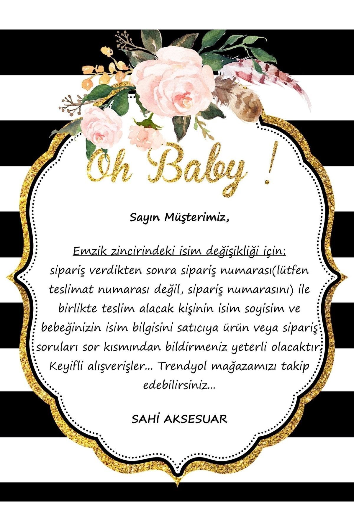 Sahi Aksesuar Sahi Aksesuar Isimli Bebek Emzik Zinciri Ve Pembe Taşlı Bebek Yaka Iğnesi - Görsel 2