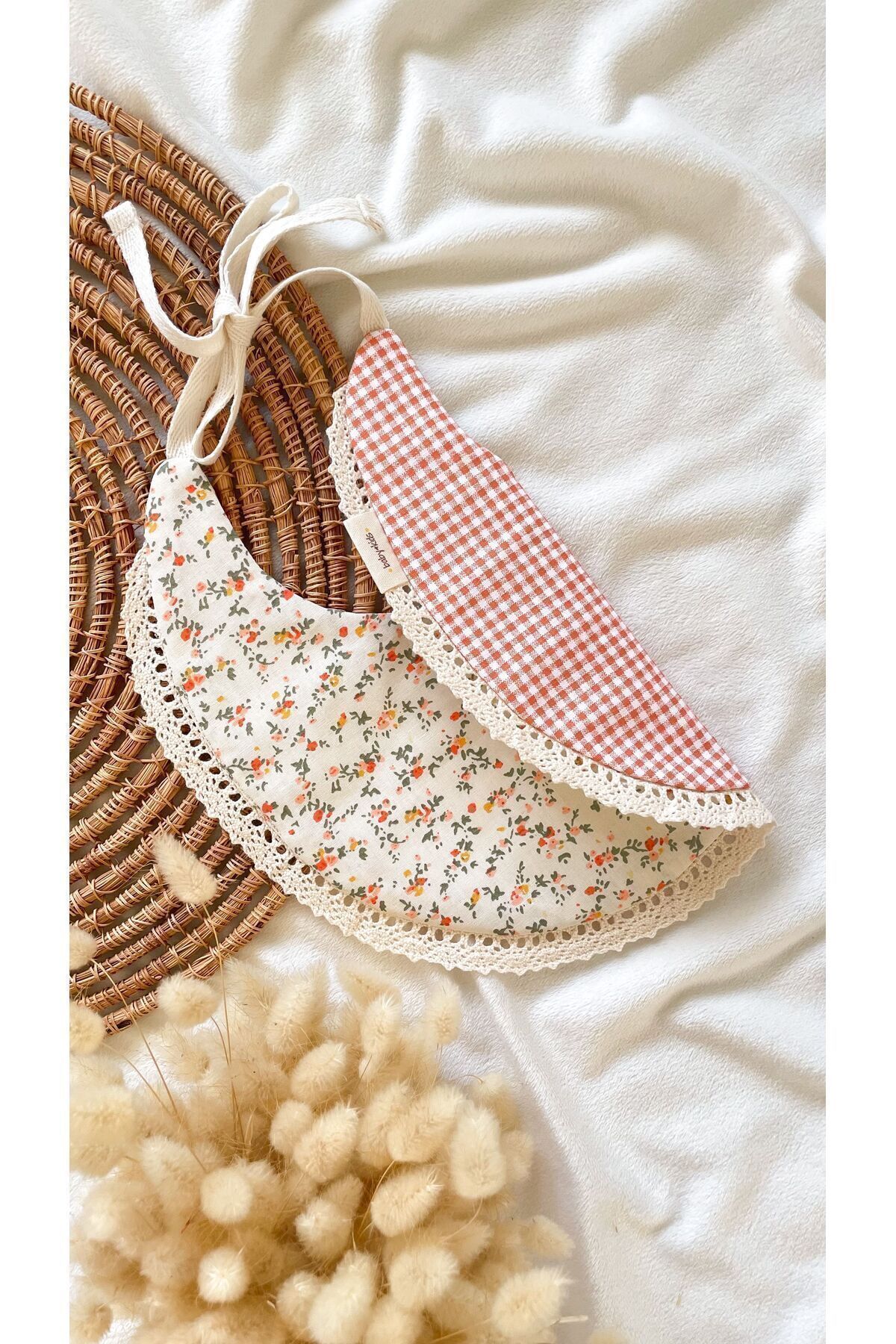 TARF Çift Taraflı Sıvı Geçirmez %100 Pamuk Bebek Önlüğü, Vintage Önlük, Salya Önlüğü - Görsel 2