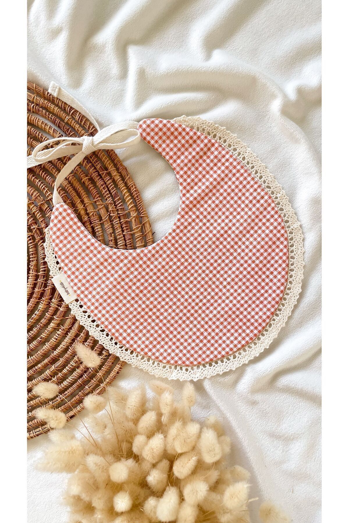 TARF Çift Taraflı Sıvı Geçirmez %100 Pamuk Bebek Önlüğü, Vintage Önlük, Salya Önlüğü - Görsel 3