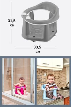 Flosoft Kaymaz Vakum Ayaklı Bebek Banyo Oturağı & Mama Oturağı 2in1