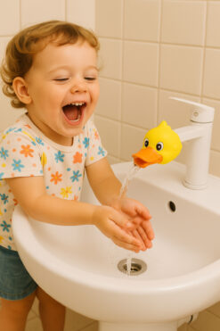 TOYFEST Musluk Ağzı Uzatıcı Aparat - Çocuklar için El Yıkama Alışkanlığı Kazanımı için Sevimli Ördek