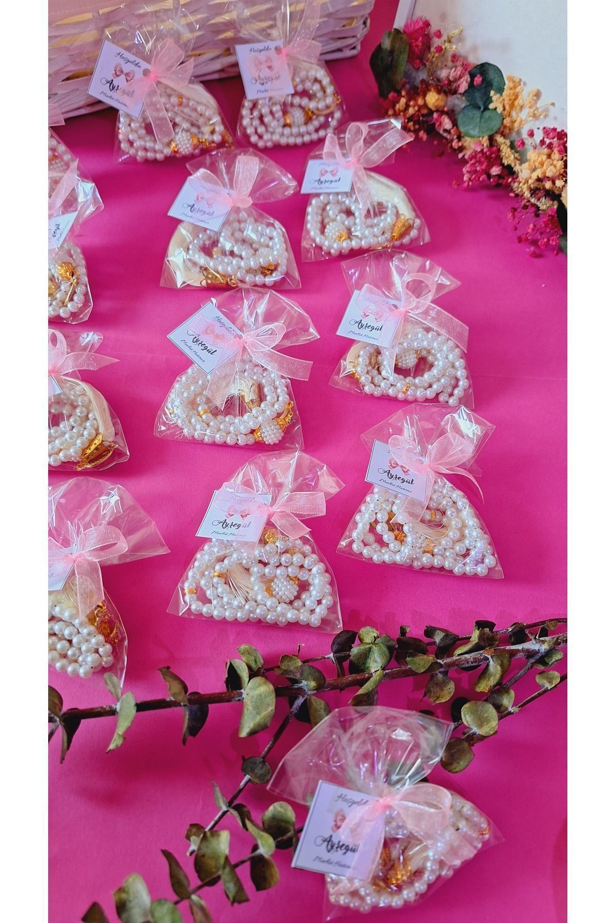 SevgiliAtolyemm Jelatin Paketli Tesbih Mevlüt Hediyelikleri Bebek Mevlüdü 10 Adet