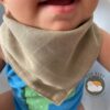 runbaby Müslin Kumaş Çıtçıtlı Bebek Salya Önlük & Fular ( Toprak Rengi )