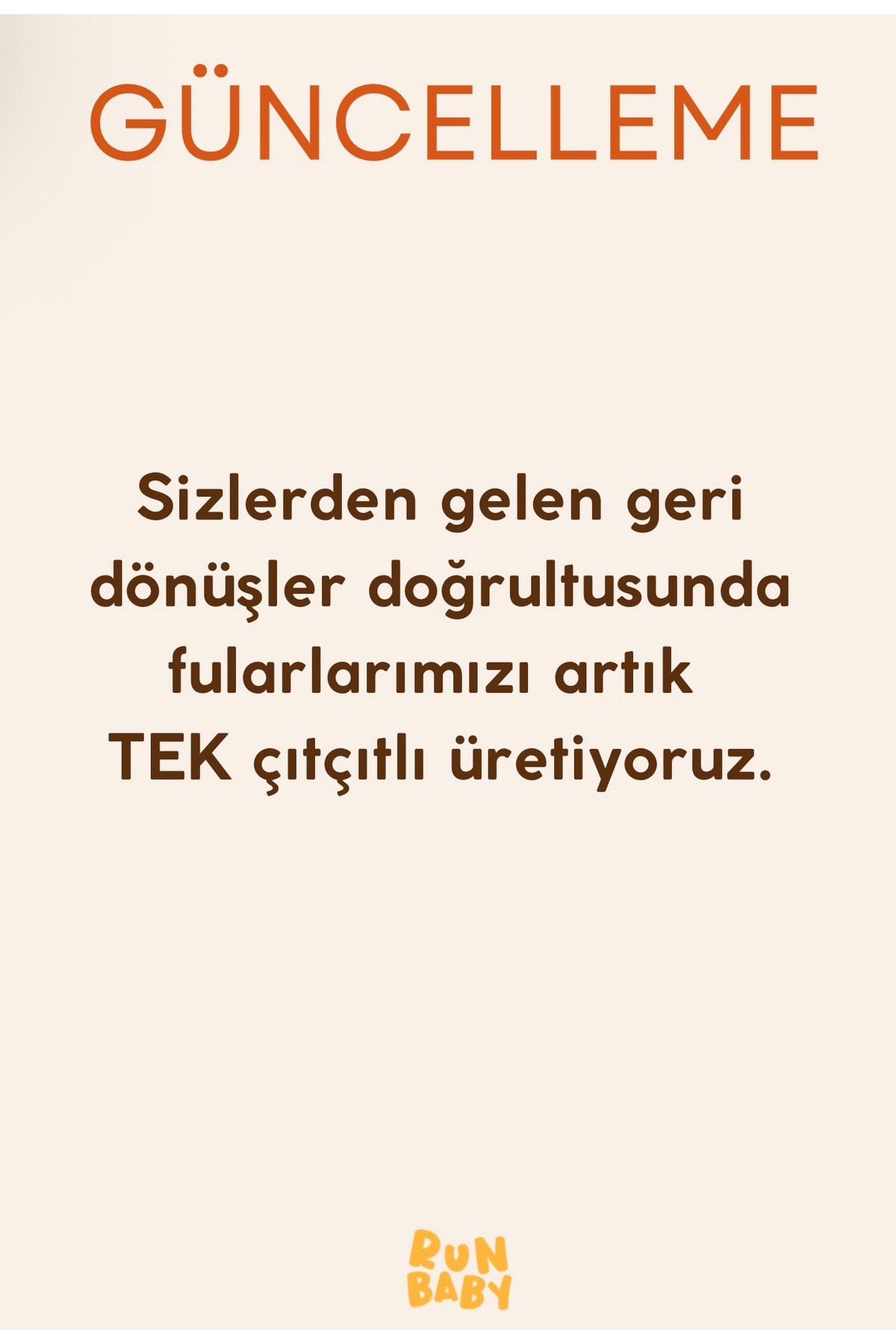 runbaby Müslin Kumaş Çıtçıtlı Bebek Salya Önlük & Fular ( Toprak Rengi ) - Görsel 3