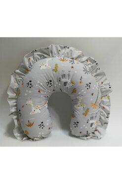 JULYA KİDS Fırfırlı Emzirme Yastığı Ve Destek Minderi %100 Pamuk Kumaş