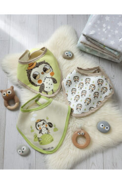 senihan 3 Adet Bebek Önlüğü Seti - Yumuşak Dokulu Diş Çıkarma önlük