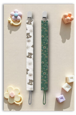 Mia Aurora 2li Set Emzik Askısı Emzik Zinciri Emzik Tutacağı Gri Ayıcık Yeşil Karahindiba BYI64103