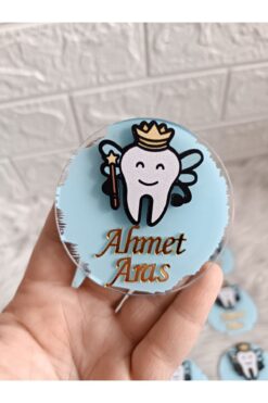 doğrukan Diş Buğdayı Konsept Pleksi Mavi/Pembe Diş Figürlü Magnet 10 Adet