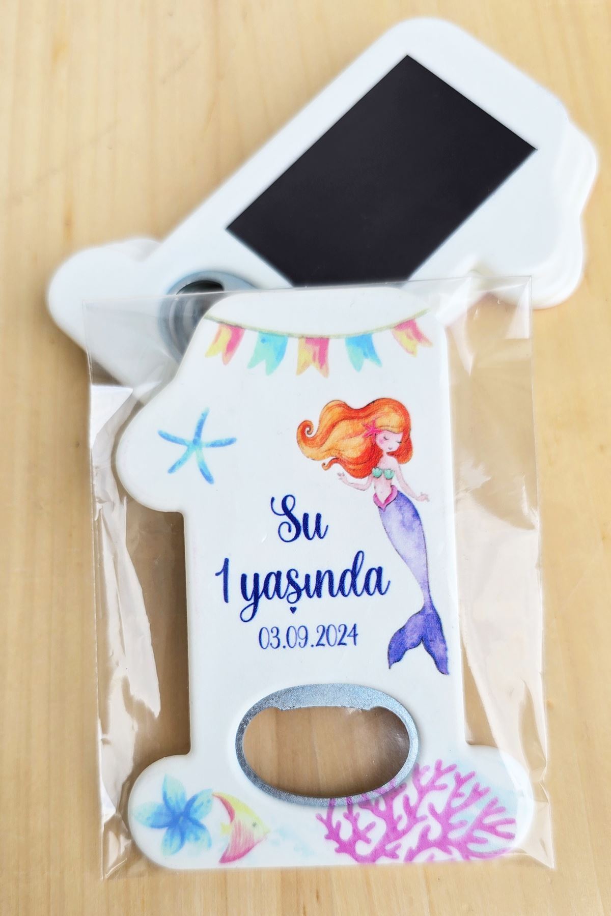 Atölye Mi Deniz Kızı Tema 1 Yaş Magnet Jelatinli Doğum Günü Hediyesi 10 ADET - Görsel 2