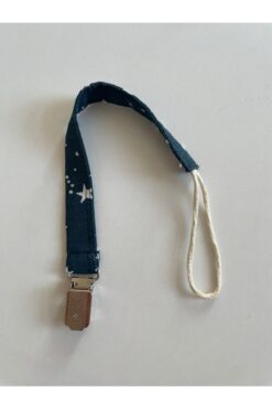 runbaby Run Baby Lacivert Yıldızlı Müslin Emzik Askısı