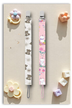 Mia Aurora 2li Set Emzik Askısı Emzik Zinciri Emzik Tutacağı Gri Ayıcık Pembe Unicorn Kedi BYI64107