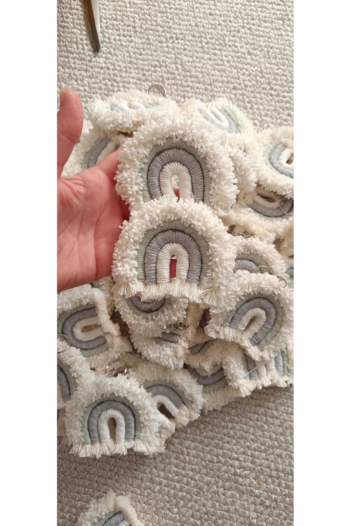 Büşra Uynk Makrome Bebek Hediyeliği Gökkuşağı Anahtarlık 20 Adet (kişiye Özel) - Görsel 2