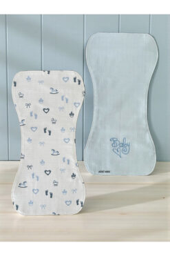 NÜNÜ ANNE ,   Alezli Müslin Bebek Omuz Mendili, %100 Pamuklu Sıvı Emici / Geçirmez Omuz Örtüsü, 2'li