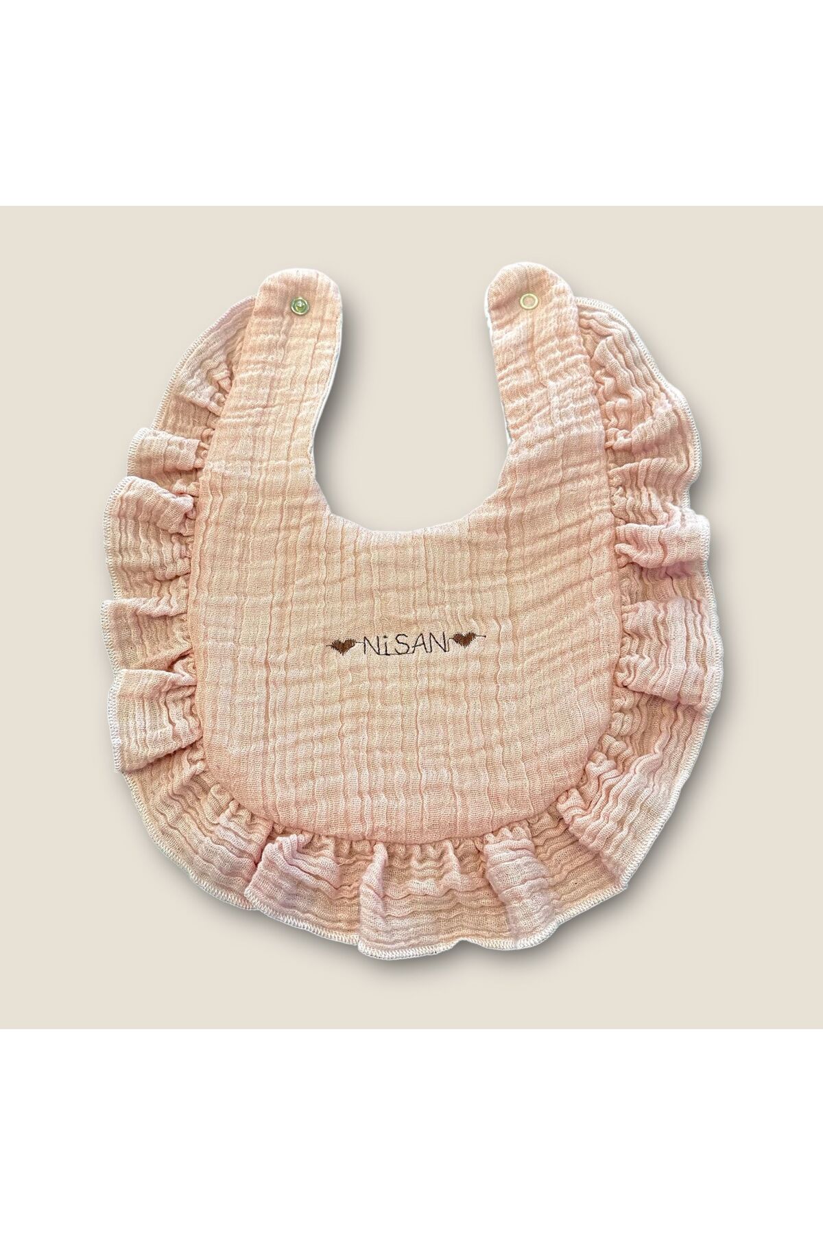 Enhitbaby Kişiye Özel Nakışlı Sıvı Geçirmez Önlük Pembe - Görsel 2