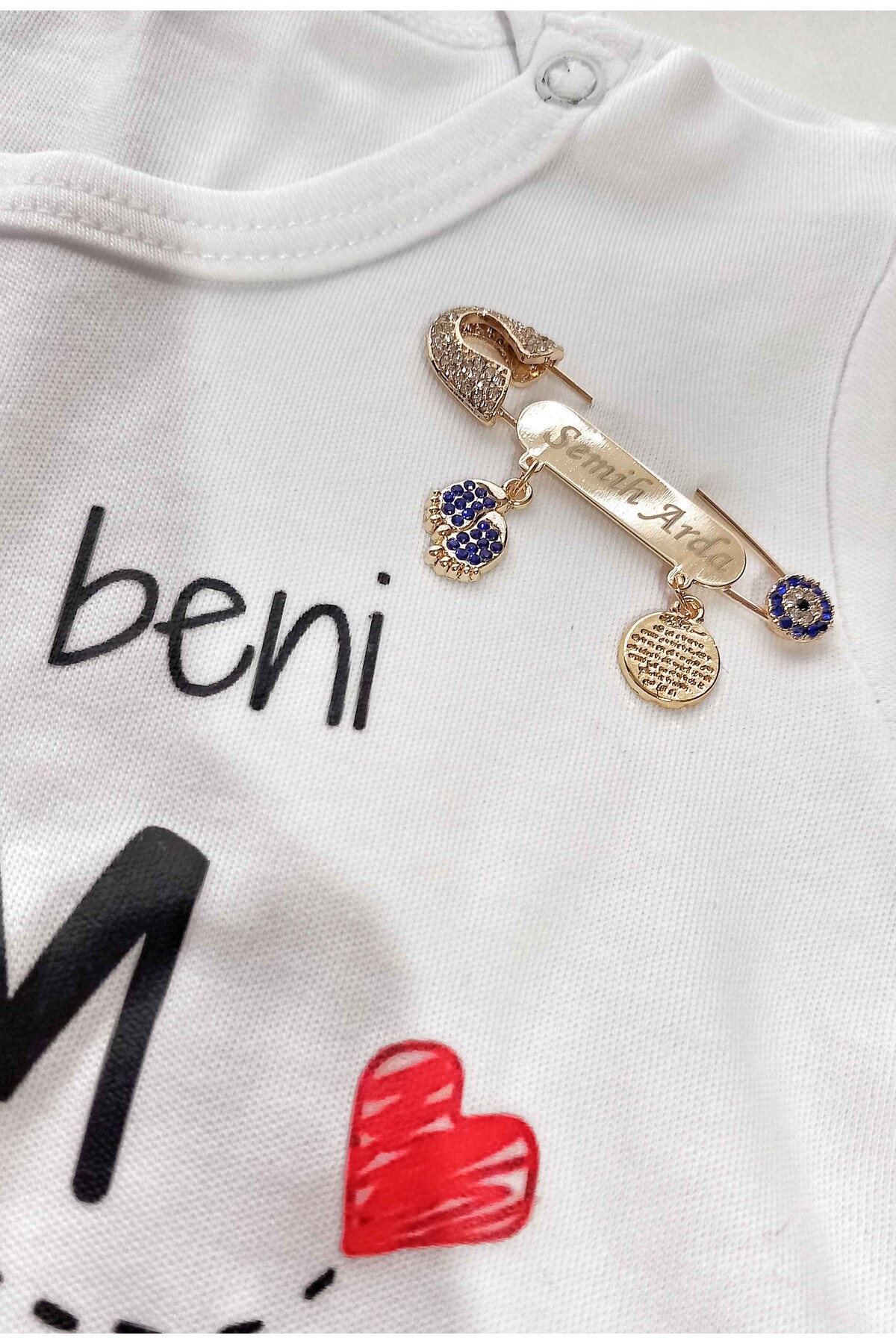 Sahi Aksesuar Kaplama Isimli Mavi Taşlı Bebek Yaka Iğnesi Ibcb004 - Görsel 2