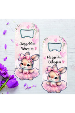 Ege ajans 10 adet tavşan ahşap kabartma figürlü bebek hediyelik açacak magnet