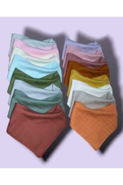 sağel %100pamuk 16lı Müslin Yakalık Mama Önlüğü Çift Katlı Ikiçıtçıtlı Belgin Kızbebek(FULAR,SALYA ÖNLÜĞÜ)