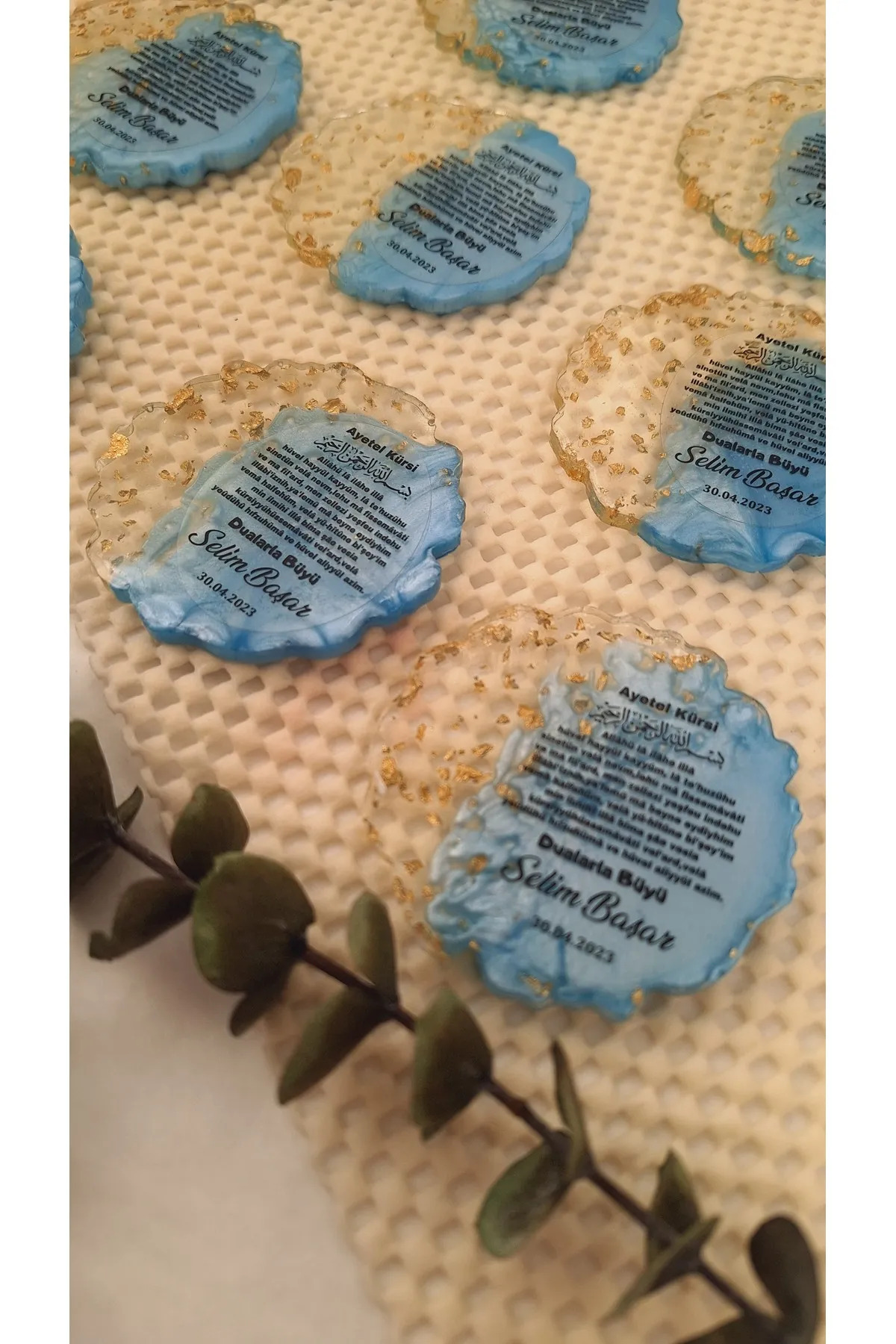 SevgiliAtolyemm Mavi Epoksi Magnet 10 Adet Sünnet Doğum Günü Mevlüt - Görsel 2