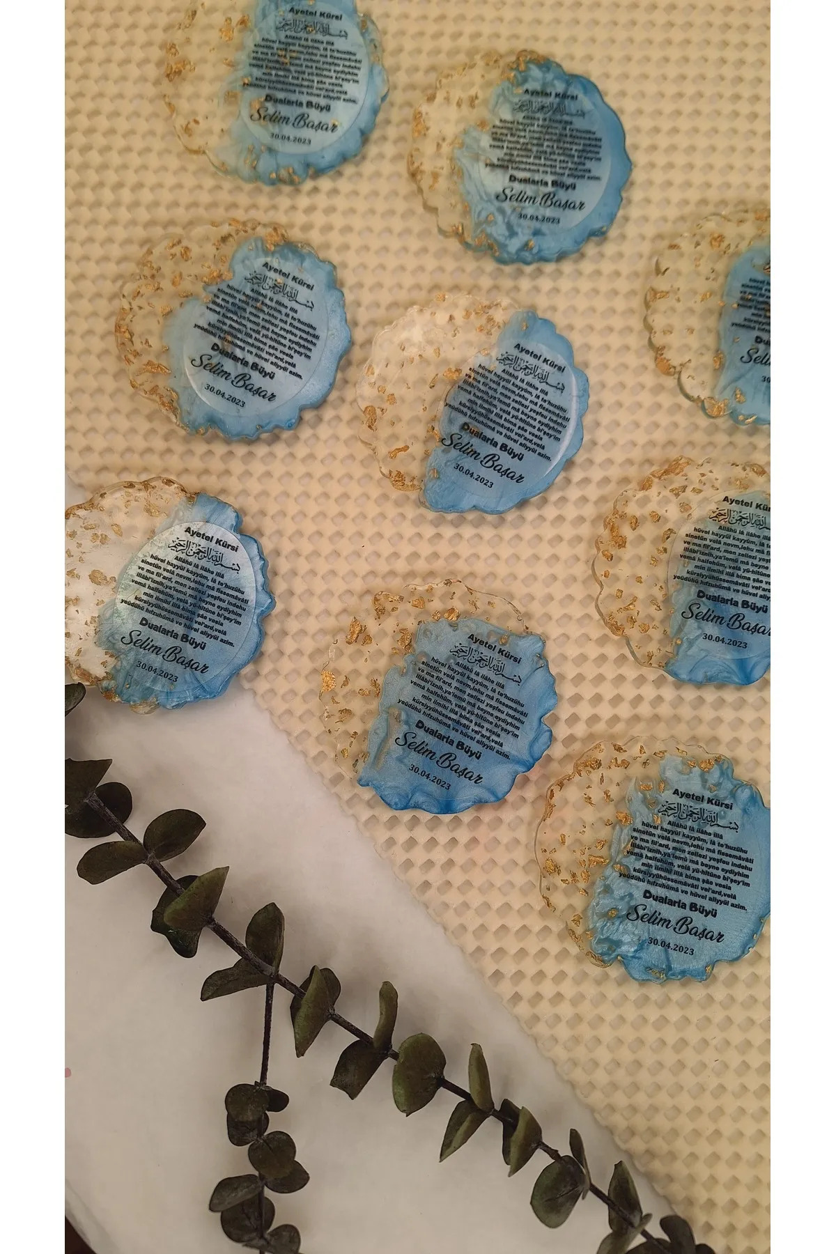 SevgiliAtolyemm Mavi Epoksi Magnet 10 Adet Sünnet Doğum Günü Mevlüt - Görsel 3