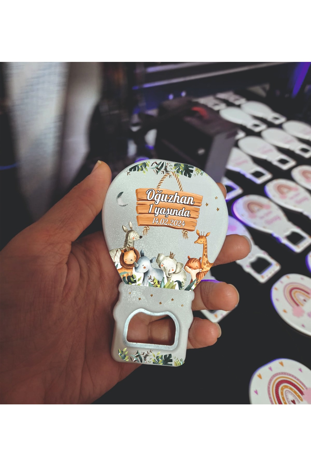 Hobi Tuning Safari Temalı Balon Açacak Magnet Bebek Yaş Günü Hediyesi 10 Adet