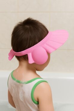 Genel Markalar pembe Baby Shower Banyo Bonesi Yumuşak Duş Başlığı Şapka Yıkama Saç Koruyucu Çocuklar için (Mavi)