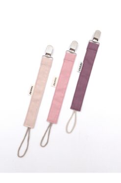 KARAMİLA 3’lü Set Bebek Emzik Askısı - Emzik Zinciri - Emzik Tutacağı PEMBE Tonlar