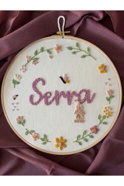 punch passion Bebek kapı süsü, hastane kapı süsü, 30 cm, punch nakışlı, isimli kapı süsü hediyelik-Model: PPVP179