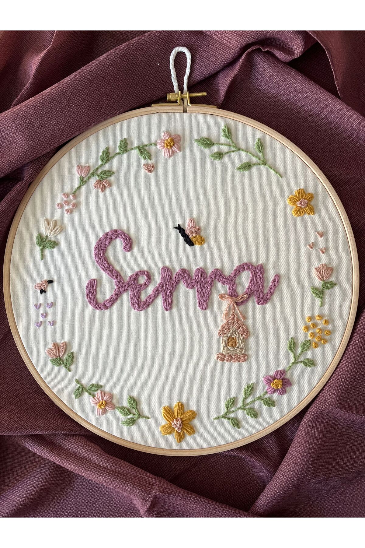 punch passion Bebek kapı süsü, hastane kapı süsü, 30 cm, punch nakışlı, isimli kapı süsü hediyelik-Model: PPVP179