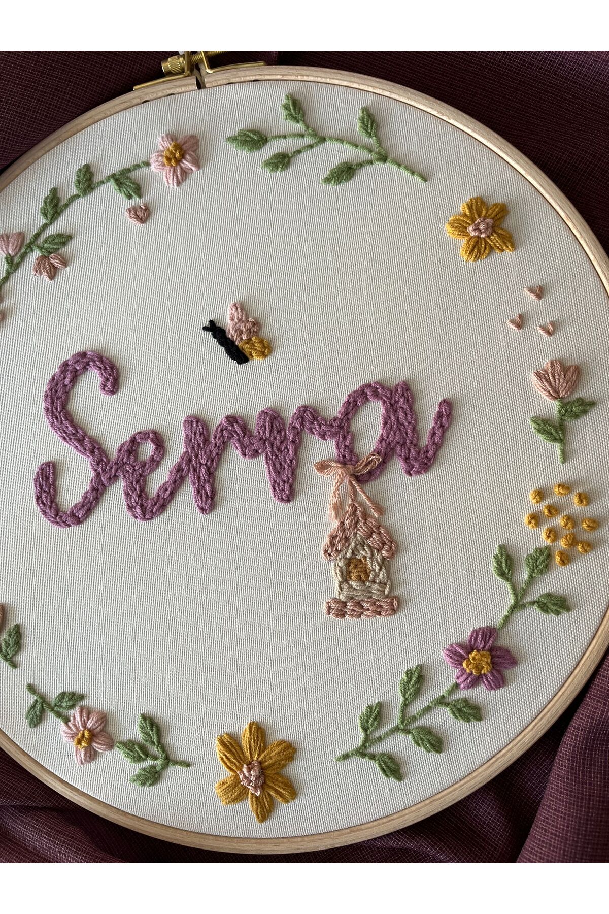 punch passion Bebek kapı süsü, hastane kapı süsü, 30 cm, punch nakışlı, isimli kapı süsü hediyelik-Model: PPVP179 - Görsel 2