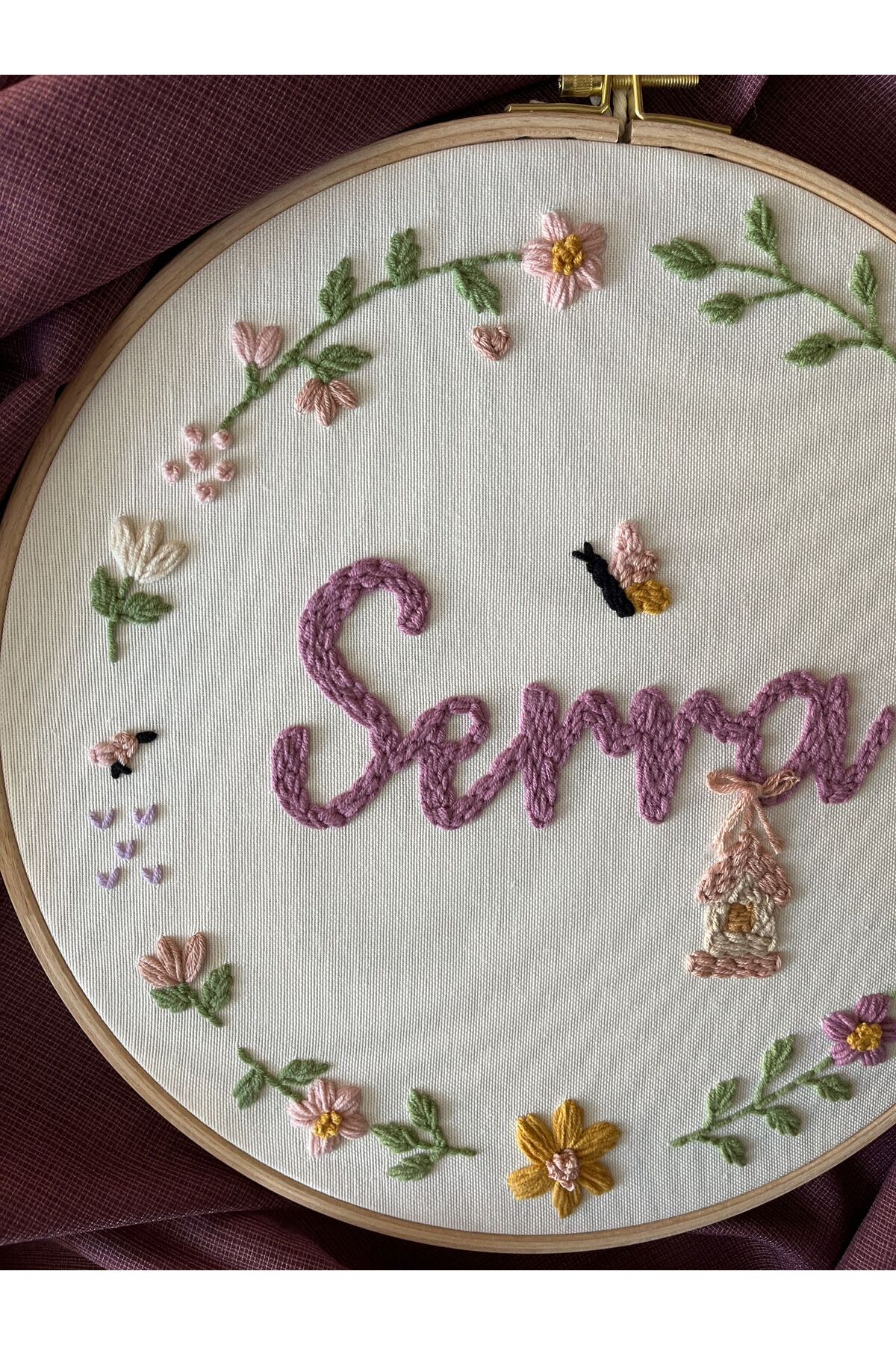 punch passion Bebek kapı süsü, hastane kapı süsü, 30 cm, punch nakışlı, isimli kapı süsü hediyelik-Model: PPVP179 - Görsel 3